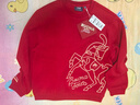 斐樂(lè )FILA兒童童裝衛衣2026年春季新款男中大童新年款套頭圓領(lǐng)上衣 傳奇紅-RD 175 曬單實(shí)拍圖