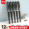 晨光（M&G）文具拔蓋1.0中性筆學(xué)生黑筆碳素筆大筆畫(huà)簽字筆商務(wù)辦公子彈頭練字筆速干水筆黑色12支/盒 GP13604 曬單實(shí)拍圖