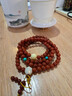 南紅瑪瑙丨108顆佛珠手串雪巴琉璃三通配飾項鏈無(wú)彈力diy串珠文玩 8mm南紅款 曬單實(shí)拍圖