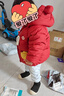 嘟嘟家兒童棉服拜年服冬裝男童棉衣過(guò)年冬款女童棉襖新年寶寶童裝國風(fēng)潮 紅色 100 曬單實(shí)拍圖