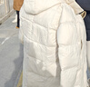 美力城長(cháng)款羽絨服女裝新款90%鵝絨過(guò)膝外套連帽戶(hù)外休閑運動(dòng)風(fēng) 科技灰【版型寬松，建議拍小一碼】 實(shí)物偏暖白色 S 曬單實(shí)拍圖