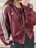 阿迪達斯（adidas）三葉草 棉服女2026春季新款保暖運動(dòng)休閑時(shí)尚短款仿皮夾克外套 KU6858 暗紅色/帽子可拆卸 L 曬單實(shí)拍圖
