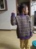 Little  Naive女童羊毛混紡毛衣冬季新款半高領(lǐng)寬松復古兒童針織衫 紫色 110 曬單實(shí)拍圖