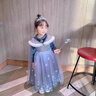 迪士尼（DISNEY）冰雪奇緣愛(ài)莎公主裙女童秋冬款生日禮服艾莎洋氣兒童連衣裙子 秋款-藏藍裙子 100 碼（披風(fēng)） 曬單實(shí)拍圖