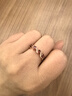 天緹天然紅石榴石寶石戒指S925純銀鍍18K金簡(jiǎn)約復古活口環(huán)送女友禮物 枸杞3X4MM寶石百搭疊戴款 曬單實(shí)拍圖