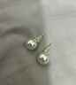 AJIDOU阿吉豆爆款仿珍珠耳釘925銀針精致百搭正圓大珍珠新年米白12mm 曬單實(shí)拍圖