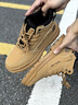 森馬男鞋春季2026新款高幫真皮耐磨休閑板鞋戶(hù)外運動(dòng)加絨工裝馬丁靴子 棕色 43 曬單實(shí)拍圖