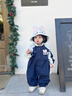 班喜迪嬰兒衣服春裝嬰幼兒連體衣超萌寶寶哈衣爬服春秋裝卡通連帽外出服 藏青 90cm 曬單實(shí)拍圖