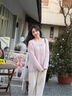 西町村屋（SETIROM）V領(lǐng)毛衣女2026春新款溫柔慵懶感鏤空時(shí)尚上衣XABA10301 淺粉色 均碼 曬單實(shí)拍圖