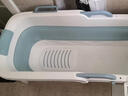 日本川奈Kawana泡澡桶全自動(dòng)加熱大人折疊沐浴缸家用加厚洗澡浴盆 1.3米-藍色-有蓋+躺靠墊+浴袋+瑤浴 曬單實(shí)拍圖