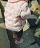 班喜迪【三防】女童羽絨服秋冬款2025新款兒童輕薄保暖內膽寶寶冬季童裝 粉色 100 充絨量：38g 曬單實(shí)拍圖