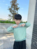 英氏（YEEHOO）【商場(chǎng)同款】?jì)和l衣男寶寶圓領(lǐng)衛衣春夏新款休閑條紋上衣 霧綠色 110 cm 曬單實(shí)拍圖