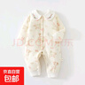 嬰兒加棉40克連體衣女寶寶夾棉加厚秋冬裝哈衣連身衣爬服嬰幼衣服 米色（蝴蝶西西40克棉連體） 90cm 曬單實(shí)拍圖