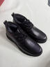 啄木鳥(niǎo)春季牛皮羊毛棉鞋男加絨保暖中老年爸爸鞋大碼45-48寬腳舒適皮鞋 黑色/系帶 43 曬單實(shí)拍圖