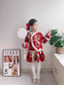 尚然樂(lè )（SHANGRANLE）女童紅色套裝新年國風(fēng)女大童洋裝民族風(fēng)拜年服秋冬裝加厚新中式唐 紅色兩件裝[外套+裙子]偏小 加厚 110 cm 曬單實(shí)拍圖