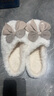 加絨棉拖鞋女冬天家居保暖厚底棉拖冬季居家蝴蝶結少女心毛毛拖鞋 少女心雪花白 37-38 38-39(偏小一碼，適合腳) 曬單實(shí)拍圖
