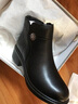紅蜻蜓品牌靴子女士牛皮短筒女靴加絨保暖顯瘦瘦靴女軟皮靴 WTC434401C 曬單實(shí)拍圖