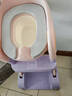 寶寶階梯坐便器兒童坐便器三合一階梯式馬桶凳子小孩可折疊坐便器 【三合一】洛汐粉PU軟墊款 曬單實(shí)拍圖