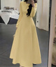 GARNUO黃色長(cháng)袖連衣裙子女2025新款春秋法式氣質(zhì)高級感禮服收腰顯瘦長(cháng)裙 黃色【長(cháng)袖長(cháng)款】 S 【80-100斤】 曬單實(shí)拍圖