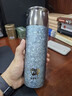 飛劍（feijian）[官方正品]純鈦保溫杯雙層鈦燜茶杯一杯兩蓋泡茶杯養生商務(wù)禮品杯 TD-050-25A星空藍-500毫升 曬單實(shí)拍圖