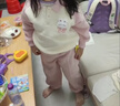 嘟嘟家兒童衛衣套裝冬裝男童翻領(lǐng)上衣褲子兩件套女童休閑褲童裝保暖衣服 粉色兔子加厚款 130 曬單實(shí)拍圖