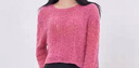 妃奧絨云朵紗針織衫女2024春秋款時(shí)尚慵懶風(fēng)寬松小個(gè)子短款軟糯外穿毛衣 玫紅色 L 曬單實(shí)拍圖