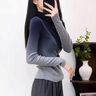 鹿王戀雪暈染漸變色堆堆高領(lǐng)毛衣女秋冬季2025新款修身顯瘦打底針織衫上衣 904000-1xt黑灰漸變色 33 M 曬單實(shí)拍圖