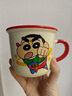 小新可愛(ài)刻度馬克杯喝水杯飲水牛奶杯卡通杯子蠟筆陶瓷高顏值茶杯 蠟筆小新牛奶刻度杯紅半把-動(dòng)感小新 曬單實(shí)拍圖