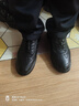 正品男鞋真皮透氣頭層牛皮春季運動(dòng)鞋男士休閑皮鞋軟皮軟底搭扣鞋 黑色-加絨 41 (255mm) 曬單實(shí)拍圖