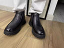 西域駱駝男鞋真皮商務(wù)休閑皮鞋冬季高幫加絨加厚羊毛保暖棉鞋中老年爸爸鞋 黑色【系帶】 41 標準皮鞋碼 曬單實(shí)拍圖