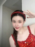 鹿珊伍發(fā)箍女紅色格子圣誕氛圍感2025新款秋冬復古高級感新年喜慶頭飾 紅色格子細邊發(fā)箍 曬單實(shí)拍圖