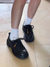 意爾康女鞋厚底小皮鞋女2026春季新款羊皮樂(lè )福鞋女英倫風(fēng)真皮單鞋女 黑色 38 曬單實(shí)拍圖