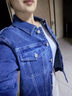 納維凱爾意大利小帆船女士牛仔服落肩休閑夾克外套2331905506藍M 曬單實(shí)拍圖