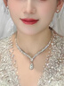 念芙公主項鏈耳環(huán)套裝女新年生日新娘成人禮服流蘇耳環(huán)女鎖骨鏈頸鏈 滿(mǎn)鉆水滴套裝【項鏈+耳釘】 曬單實(shí)拍圖