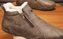 西域駱駝（VANCAMEL）高幫男鞋冬季新款加絨加厚保暖雪地靴男士戶(hù)外工作上班一腳蹬棉靴 棕色【加絨】 40 曬單實(shí)拍圖