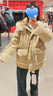 鴨鴨鞠婧祎同款羽絨服女中長(cháng)款2025冬季新款毛邊拼接保暖90鴨絨外套HS 豆綠色 S (155/80A) 曬單實(shí)拍圖
