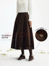 飛鳥(niǎo)和新酒高腰顯瘦半身裙女2025冬季新款設計感褶裥純棉腰裙 棕褐HCJ04 S 曬單實(shí)拍圖
