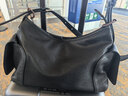 裘真新年禮物 植鞣羊皮逍遙hobo包單肩斜挎包休閑復古大容量通勤包女 黑色-小號羊皮 曬單實(shí)拍圖