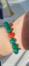 百年老鳯祥天然綠瑪瑙手串女款五行補木水晶手鏈男士綠色手飾蛇年 【補火】約10mm款-曜晶級綠瑪瑙手串+單顆紅瑪瑙 曬單實(shí)拍圖