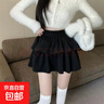 毛呢杏色短裙女秋季半身裙顯瘦a字裙蛋糕裙蓬蓬裙小個(gè)子高腰裙子 黑色 XL 曬單實(shí)拍圖