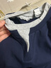 UR2025秋季新款女裝休閑撞色假兩件短款修身短袖T恤UWM450178 墨藍 S 曬單實(shí)拍圖