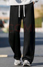 nasawassup休閑褲男秋冬季新款美式彎刀寬松垂感直筒闊腿褲子潮牌大碼運動(dòng)褲 黑色 XL 【建議120-140斤】 曬單實(shí)拍圖
