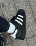 新款男鞋貝殼頭 三條杠 經(jīng)典黑白金男女白搭板鞋 休閑運動(dòng)鞋 阿迪達斯-黑金色 42 adidas 曬單實(shí)拍圖