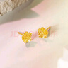 周六福5G工藝黃金耳釘女小金花新年生日禮物計價(jià)A0910860 一對 約1.27g  曬單實(shí)拍圖