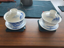 末都景德鎮手繪迷你小蓋碗青花瓷泡茶碗茶杯陶瓷大小號巖茶試茶三才碗 高山流水【160ml】 曬單實(shí)拍圖