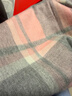 故事佳人故事佳人羊毛圍巾女冬款韓版格子少女百搭圍脖保暖加厚上海倉 灰粉格 曬單實(shí)拍圖