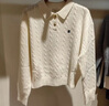 ELAND毛衣女翻領(lǐng)甜美風(fēng)柔軟上衣2025年冬款 象牙白 165 曬單實(shí)拍圖