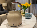 德世朗（DESLON）恒溫電熱水壺燒水壺大容量家用復古電水壺煮茶開(kāi)水壺 1.7L 【55°C恒溫保溫款】四代復古白 曬單實(shí)拍圖