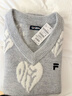 FILA FUSION斐樂(lè )潮牌情侶款編織衫秋季新款時(shí)尚寬松毛衣背心 浮云灰花灰-MG M 170/92A/M 曬單實(shí)拍圖