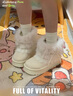 啄木鳥(niǎo)費爾島雪地靴女2025年冬季新款加絨加厚棉鞋時(shí)尚小白鞋防滑短筒靴 米色加絨加厚 37 (235mm) 曬單實(shí)拍圖